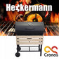 CRONOS HECKERMANN - Holzkohlegrill für den Garten mit Wagen - mit 2 verchromten Rosten - 2 Ablagen - Aschebehälter - Thermometer und Stahlkonstruktion - ! GRATIS ABDECKHAUBE !