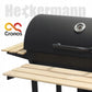 CRONOS HECKERMANN - Holzkohlegrill für den Garten mit Wagen - mit 2 verchromten Rosten - 2 Ablagen - Aschebehälter - Thermometer und Stahlkonstruktion - ! GRATIS ABDECKHAUBE !