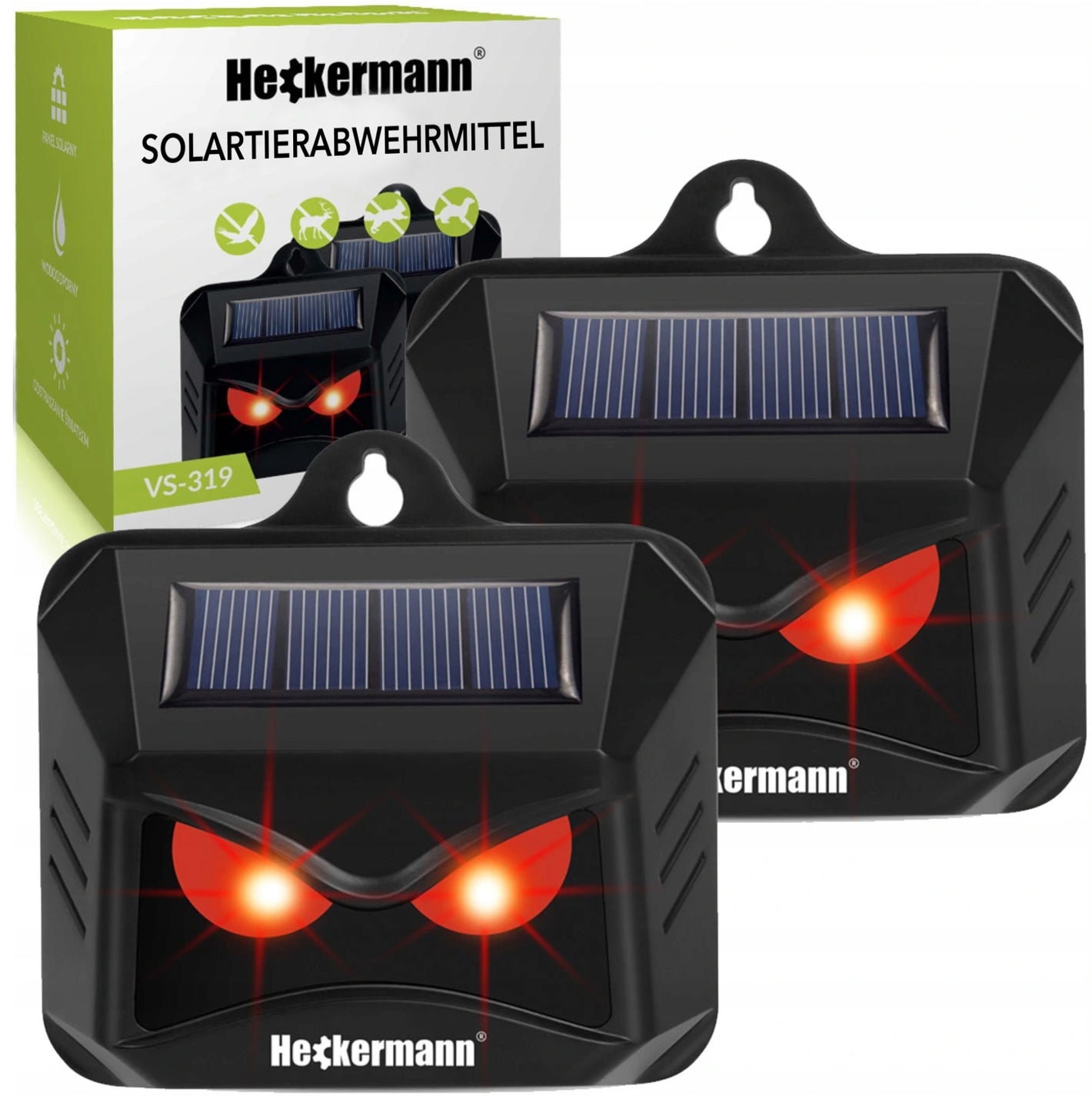 Heckermann Solar Wildlife Repellent with LEDs - Model: VS-319 - 