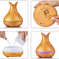 BAMBOO Ultrasonic Humidifier and Aroma Diffuser 2in1 Color: LIGHT BROWN – 