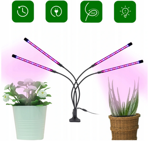 Lampe pour plantes 80 LED 36W - 4 têtes flexibles 360°