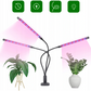 Lampe pour plantes 60 LED 27W - 3 têtes flexibles 360°