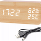 Electronic LED alarm clock color: natural wood 