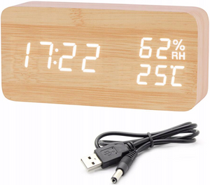 Electronic LED alarm clock color: natural wood 