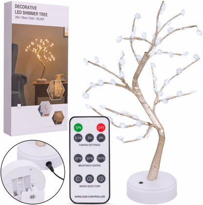 Albero di Natale decorativo a LED - 60 fiocchi di neve a luce bianca