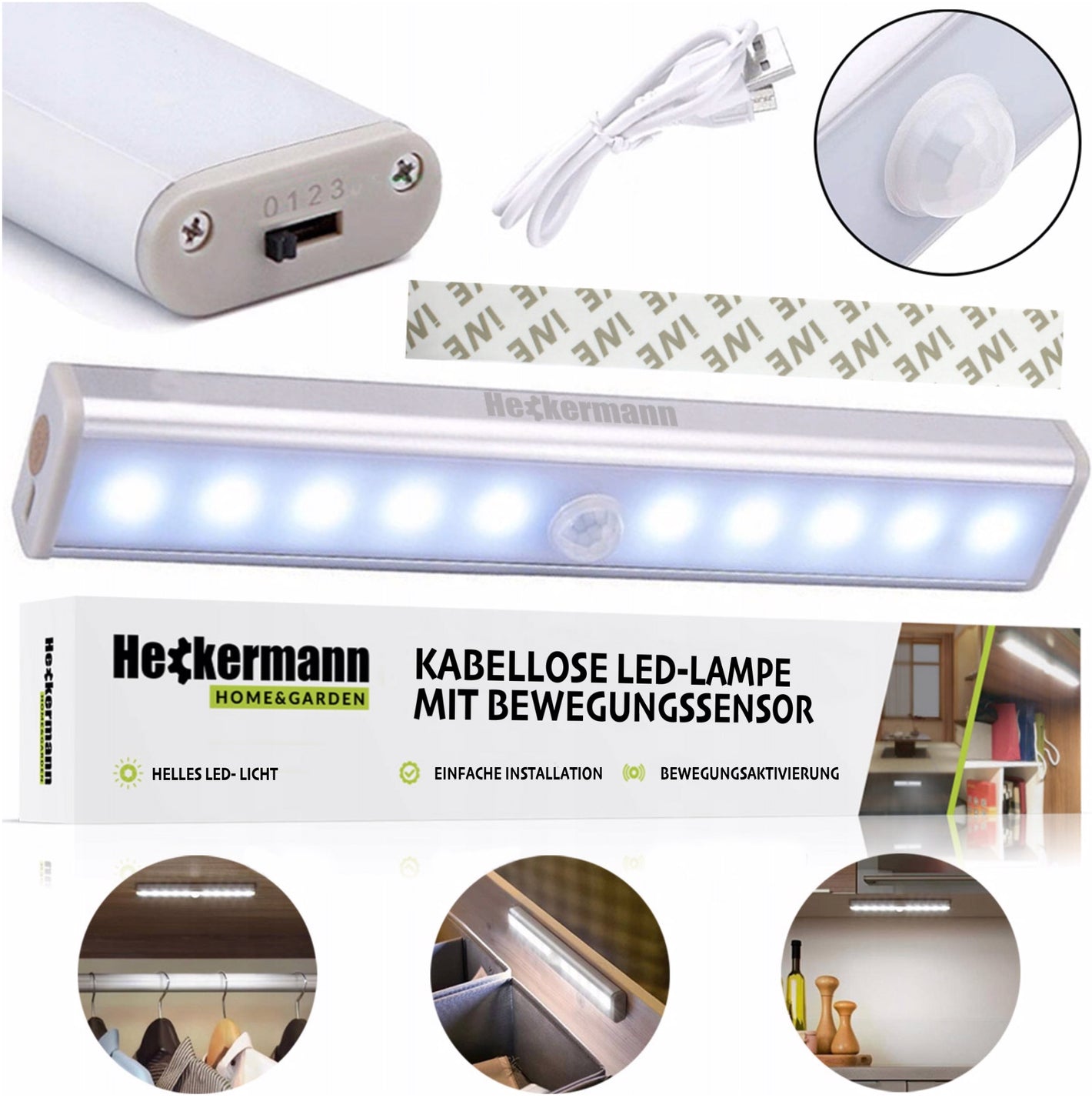 Wireless LED strip lamp light sensor motion sensor – 