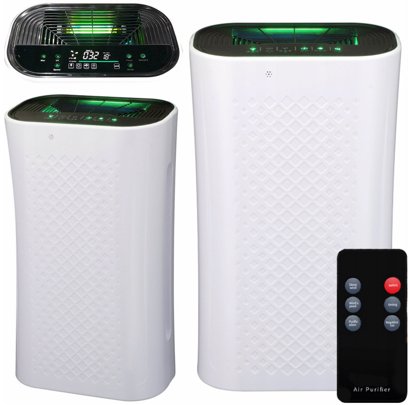 HEPA IV air purifier in white color timer function built-in air quality meter - 