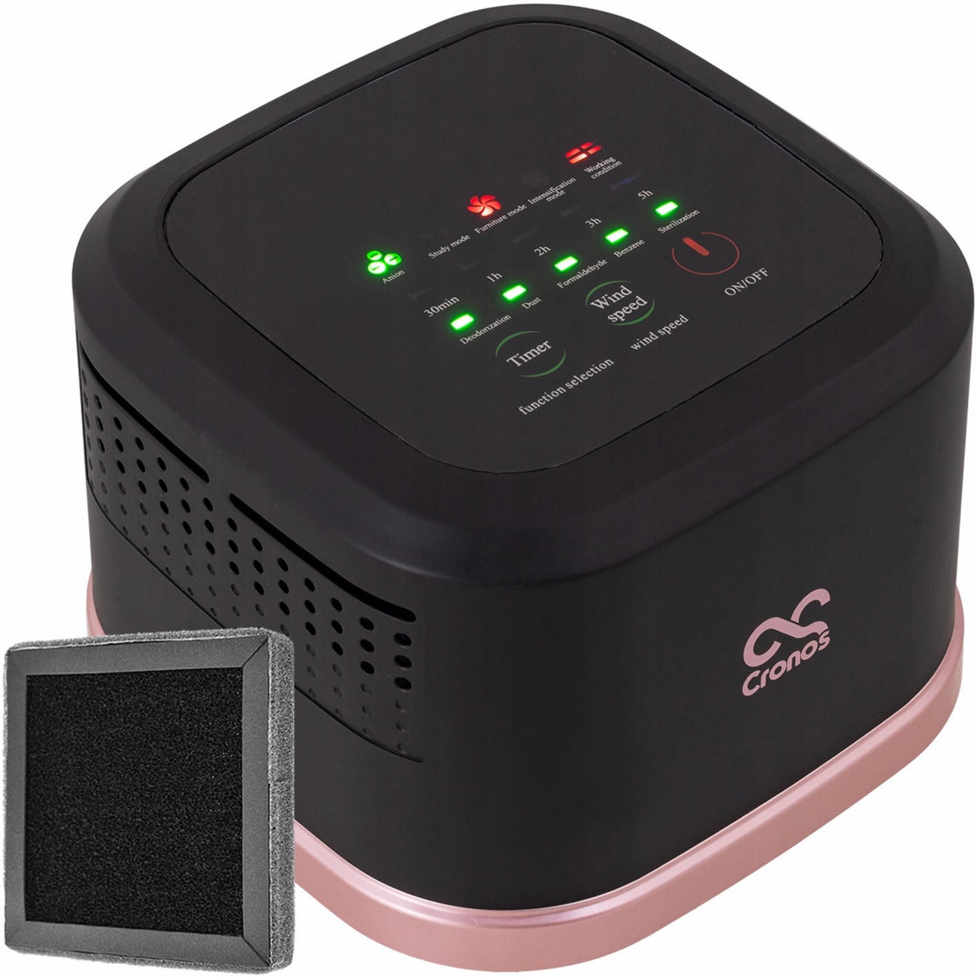 Purificador de aire CRONOS CUBE con filtro HEPA color ORO ROSA – 