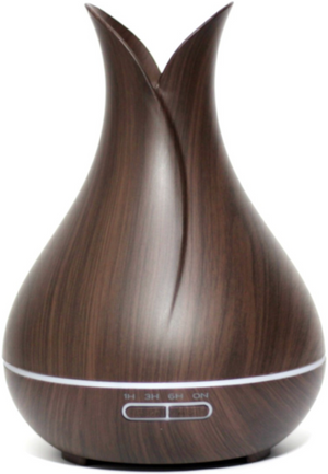 CRONOS Humidificador ultrasónico Bamboo 400ml 2en1 marrón oscuro 